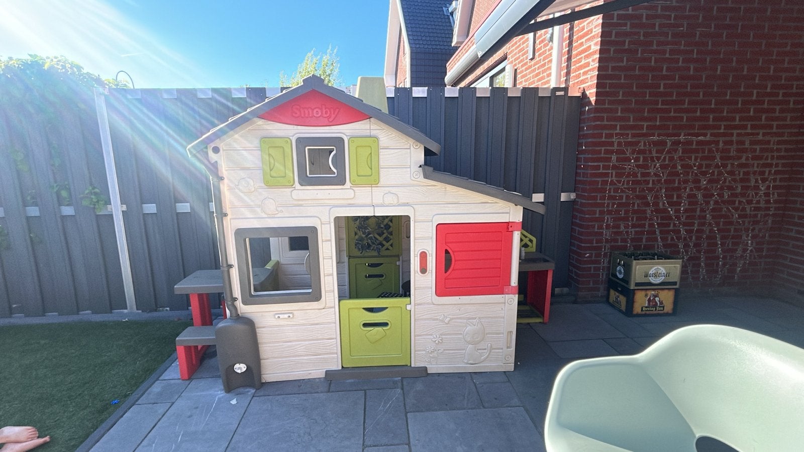 Smoby Speelhuisje met Keuken en Picknicktafel, Ophalen, Gebruikt, Kunststof