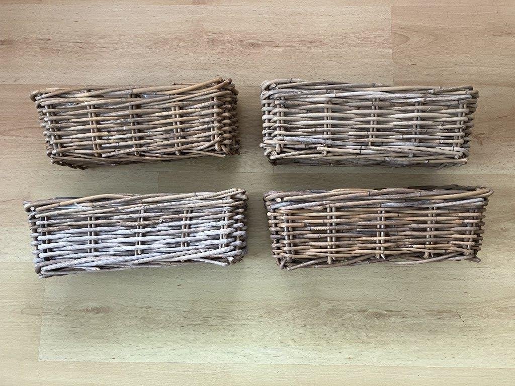 Plantenmandjes riet/rotan voor vensterbank of balkon, Tuin en Terras, Bloembakken en Plantenbakken, Ophalen, Overige materialen