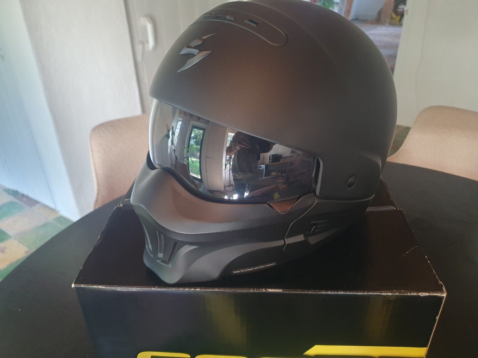 Scorpion EXO Covert-X helm - Zo goed als nieuw extra vizi, Motoren, Overige merken, Heren, Ophalen of Verzenden, Tweedehands