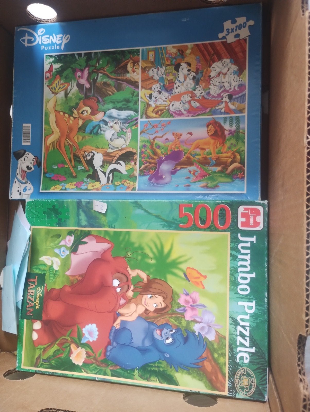 Disney Puzzels: Bambi, 101 Dalmatiërs, Leeuwenkoning &Tarzan, Ophalen