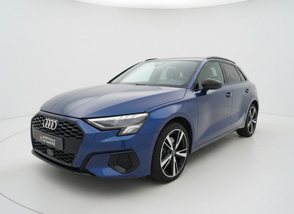 Audi A3 45 TFSI E S Edition Matrix, Leder, Trekhaak, Auto's, Audi, Startonderbreker, Gebruikt, 4 cilinders, Blauw