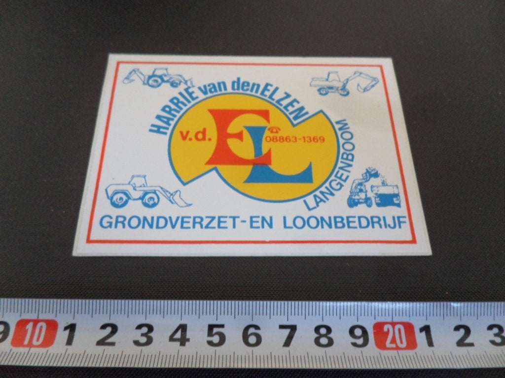 sticker Langenboom Harrie van den Elzen Grondverzet- en loon, Ophalen, Zo goed als nieuw