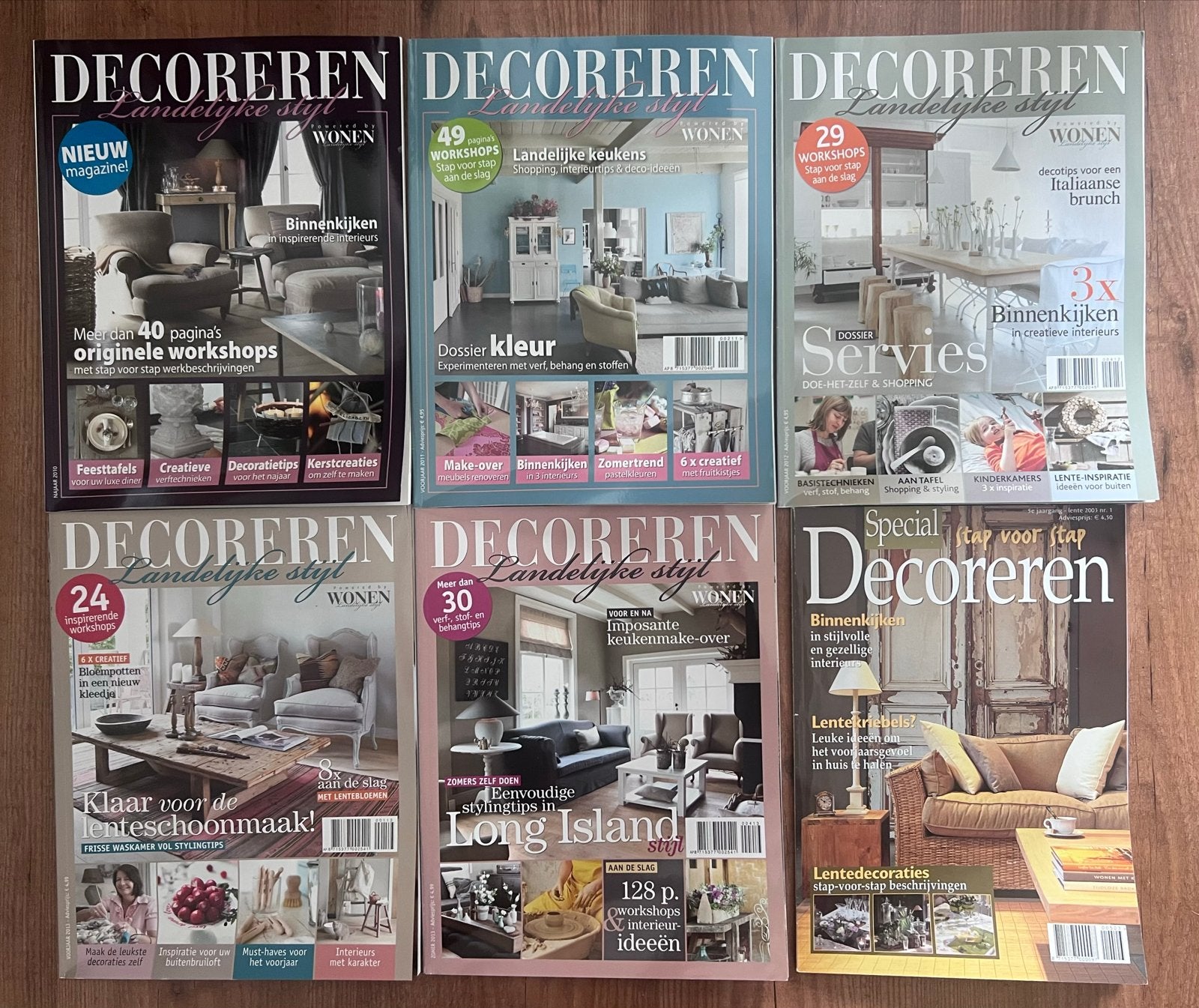 5 Decoreren Landelijke Stijl magazines + 1 Decoreren Special, Boeken, Tijdschriften en Kranten, Ophalen of Verzenden, Zo goed als nieuw