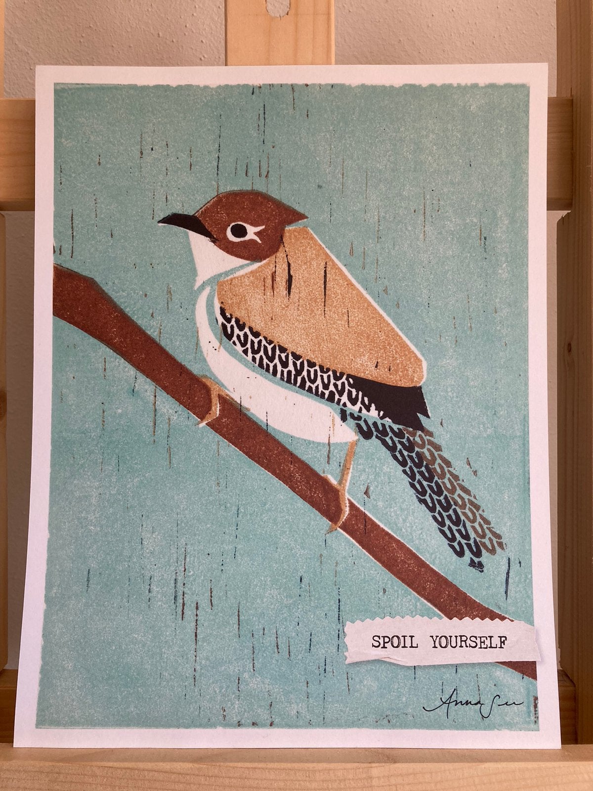 Vogel illustratie (uit flow) ‘poster’, Ophalen of Verzenden, Minder dan 50 cm