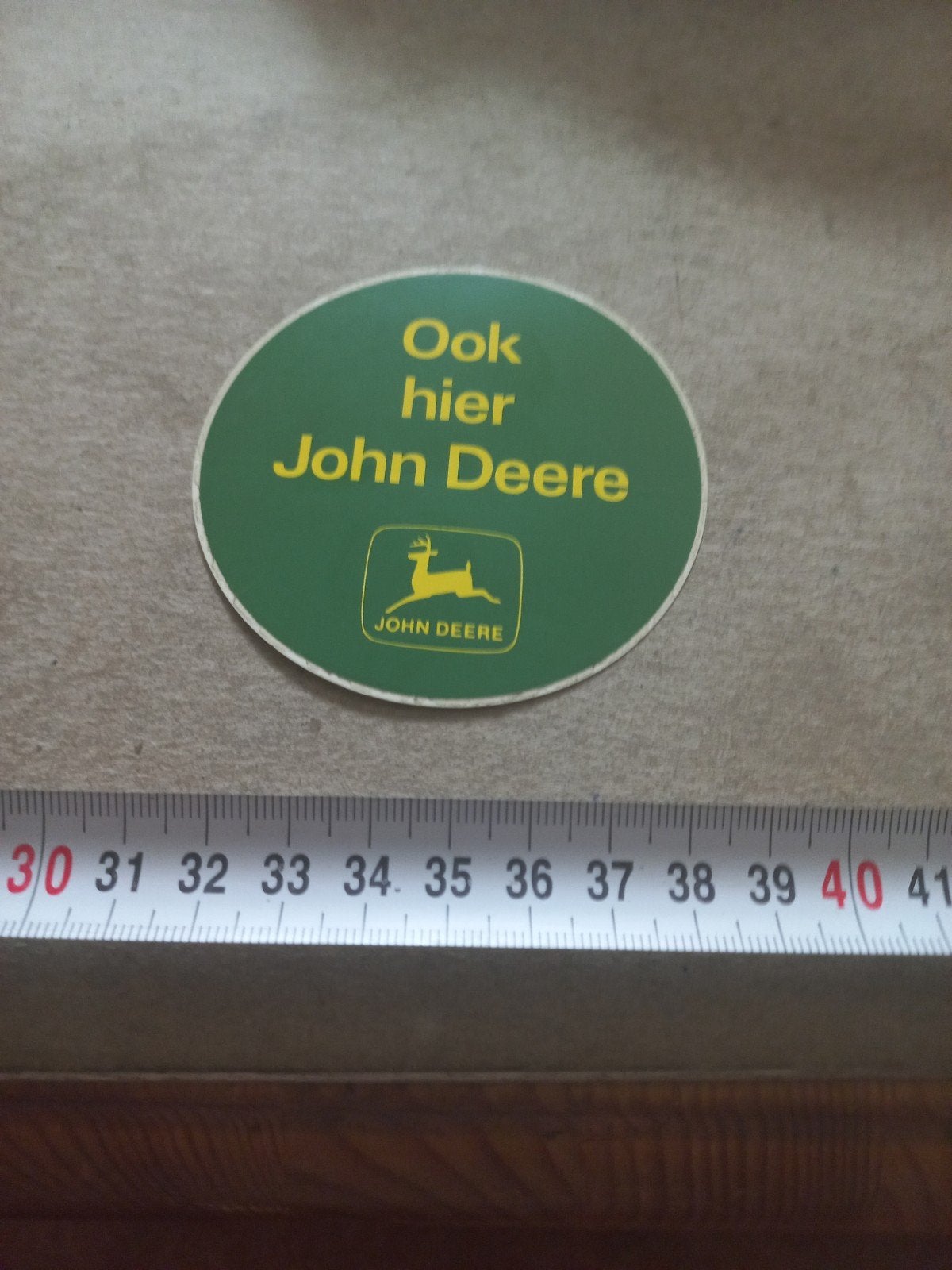 John Deere Sticker - "Ook hier John Deere", Ophalen of Verzenden, Gebruikt