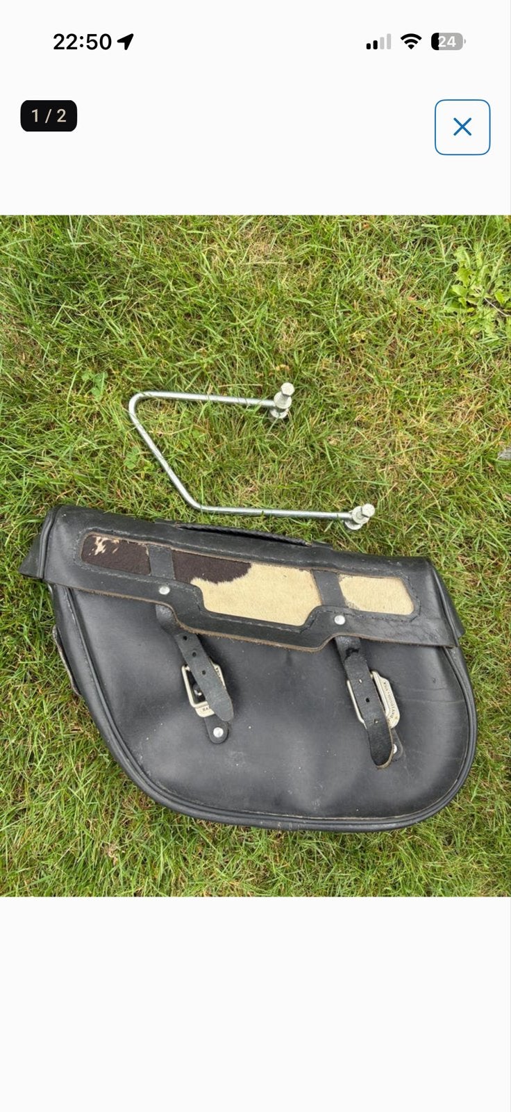 Vintage Harley-Davidson FLSTN zadeltas met beugel, Motoren, Accessoires | Koffers en Tassen, Ophalen of Verzenden, Gebruikt