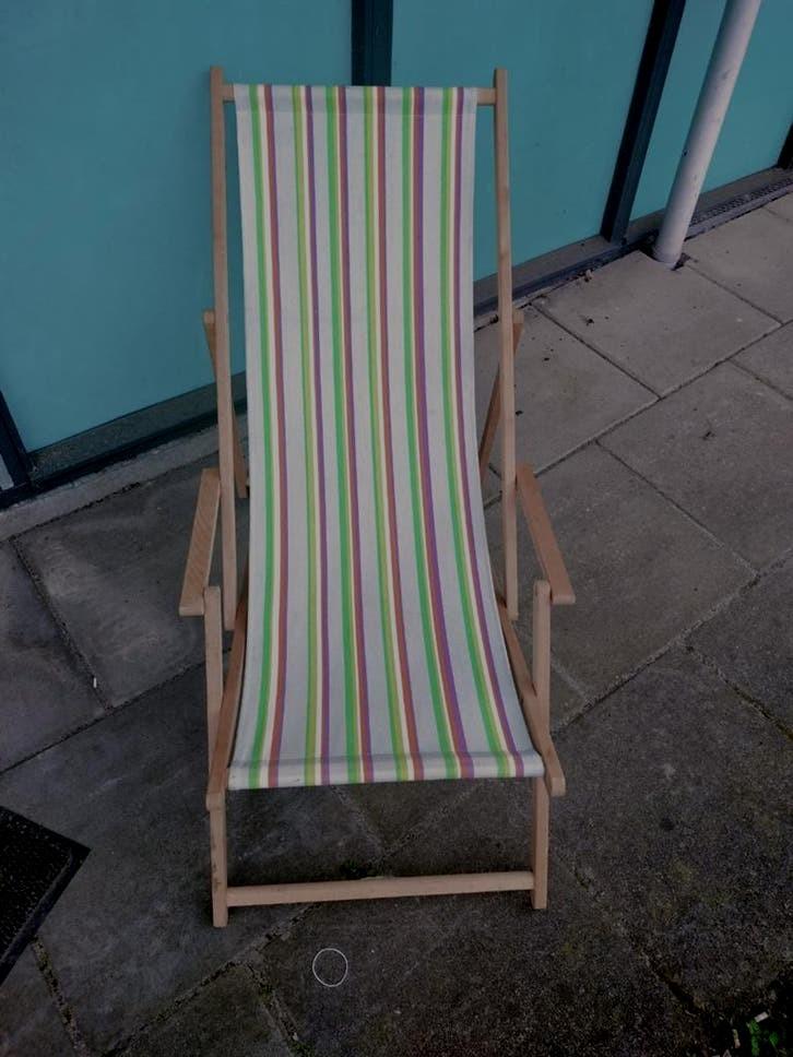 Retro Ikea tuinstoel - strandstoel, Tuin en Terras, Ophalen