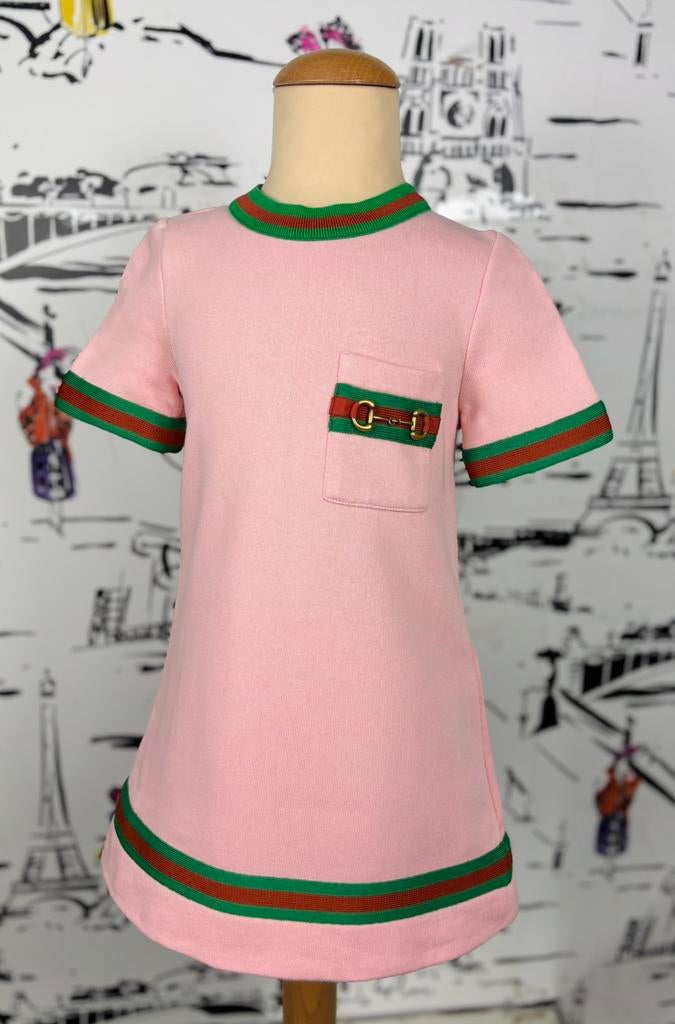 Gucci roze jersey jurk met horsebit maat 4 (450 euro), Gucci EU, Zo goed als nieuw, Jurk of Rok, Custeromercare@gucci.com
