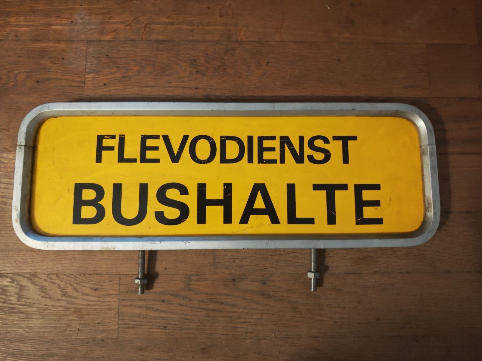 Bushalte Bord Flevodienst ( in zwaar frame), Verzamelen, Ophalen of Verzenden, Trein, Overige typen