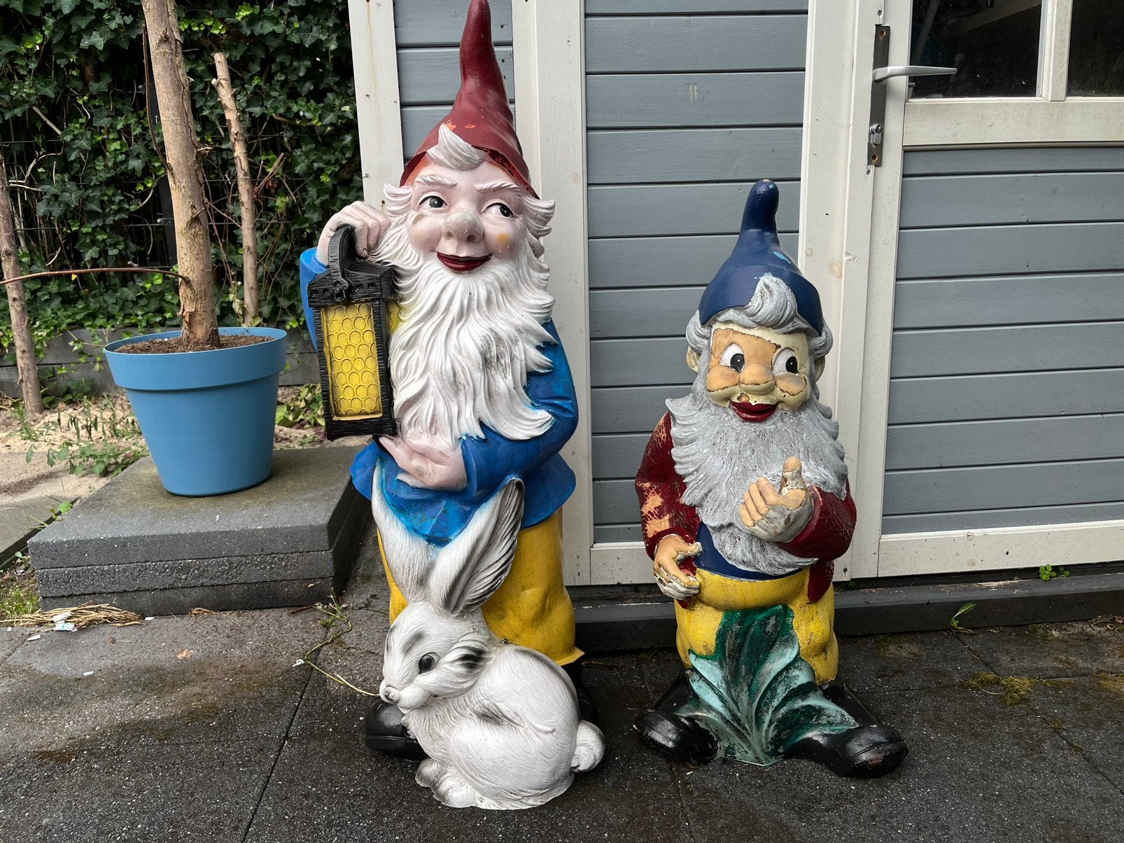 2 Grote Tuinkabouters !, Tuin en Terras, Tuinbeelden, Ophalen of Verzenden, Gebruikt, Kunststof