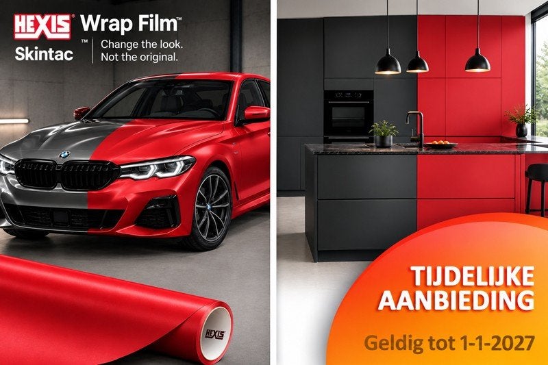 ACTIE - Hexis HX20 HX30 wrappingfolie 152cm keuken & carwrap, Auto diversen, Ophalen of Verzenden