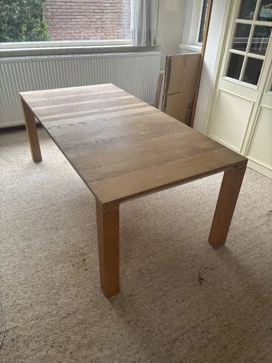 Leolux eettafel Vivre – massief eikenhout (240x100x75 cm), Ophalen, Eikenhout, 200 cm of meer, 50 tot 100 cm