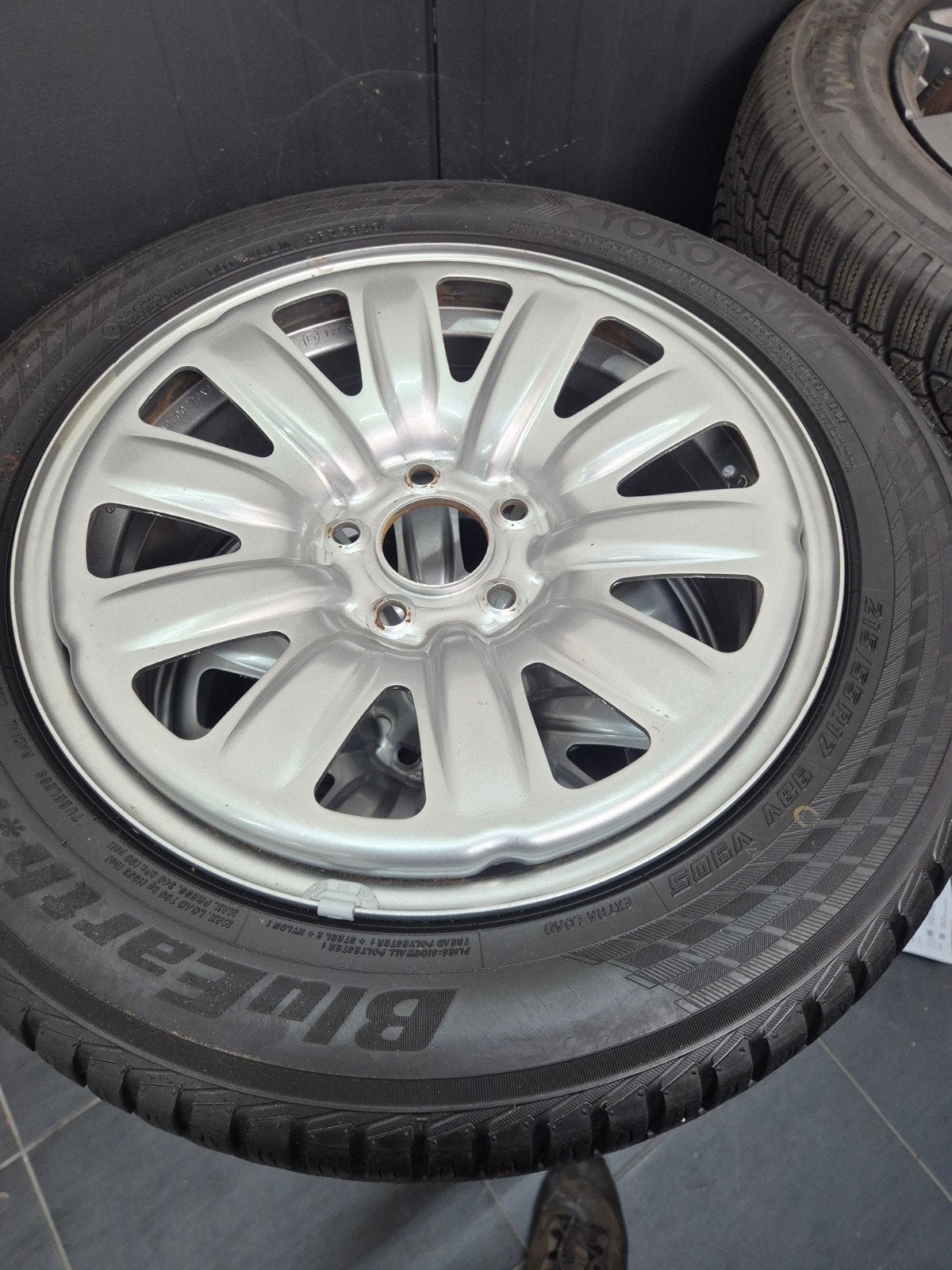 Yokohama BlueEarth Winterbanden op Velgen 215/55R17, Auto diversen, Auto-accessoires, Ophalen of Verzenden, Gebruikt