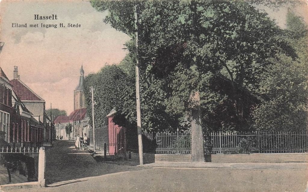 702-112-003 Hasselt Eiland Met Ingang H Stede, Verzamelen, Ansichtkaarten | Nederland, Verzenden, Voor 1920, Overijssel