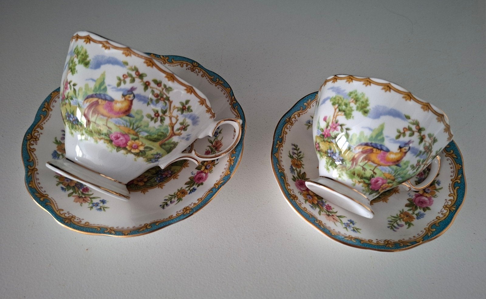 Twee Royal Albert Chelsea Bird kop en schotels, Huis en Inrichting, Keuken | Servies, Ophalen of Verzenden, Zo goed als nieuw