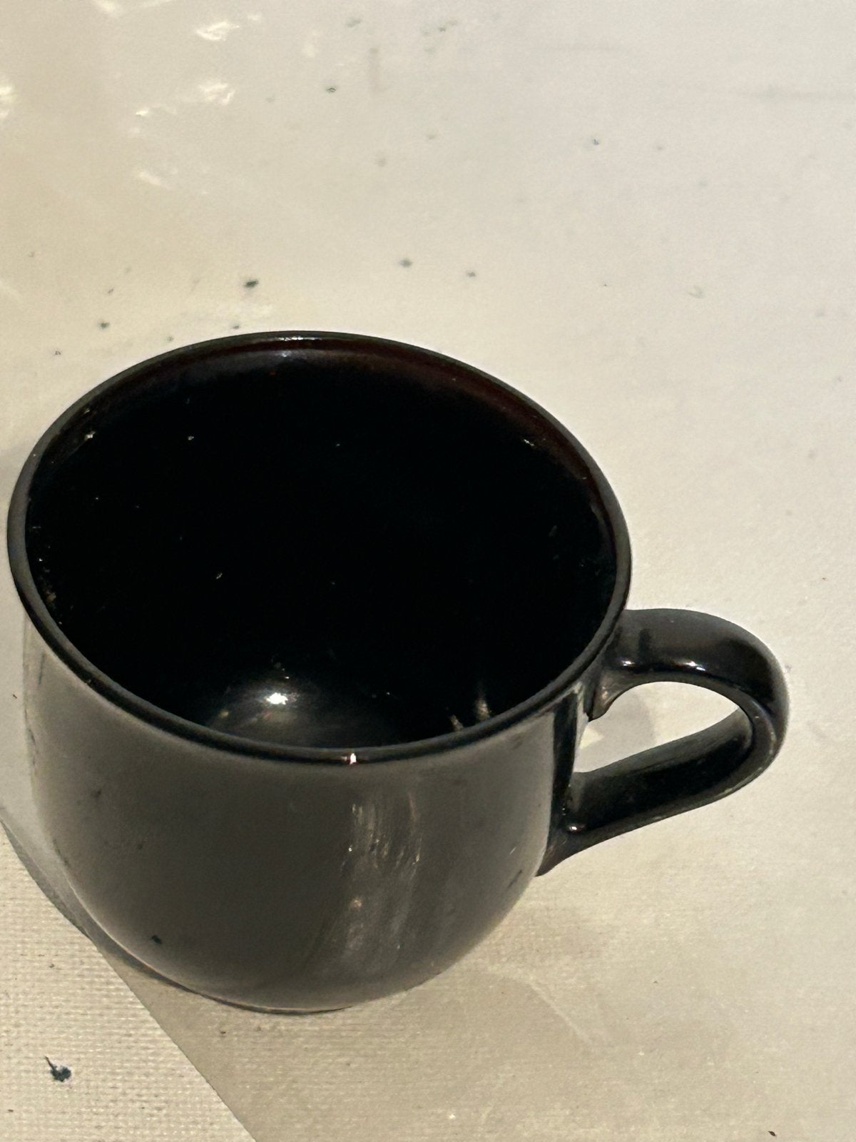 Zwart Arcoroc France kopje, Gebruikt, Overige merken, Ophalen of Verzenden, Glas