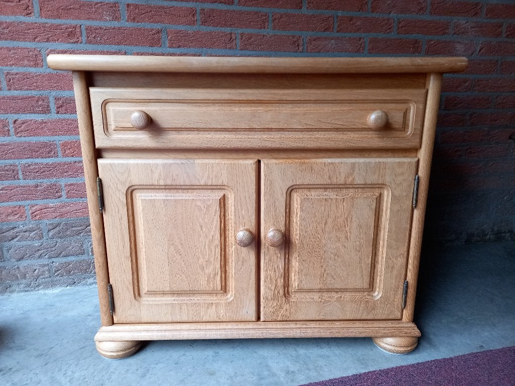 Blank eiken Kastje, Huis en Inrichting, Ophalen, Gebruikt, Eikenhout, 50 tot 100 cm
