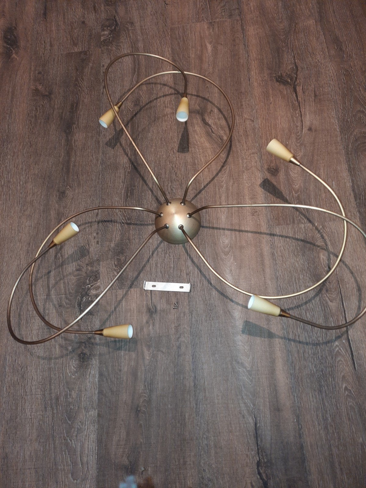 Moderne plafondlamp met 6 armen, Ophalen, 50 tot 100 cm, Zo goed als nieuw, Minder dan 25 cm