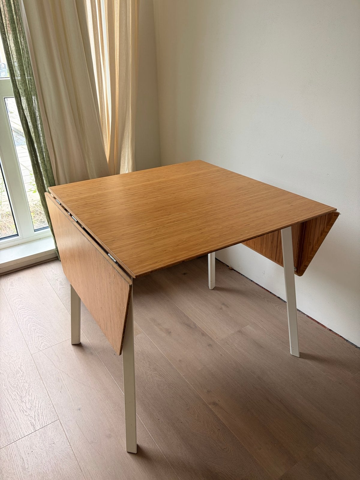 IKEA Uitschuifbare Bamboe Tafel, Ophalen, Gebruikt, 100 tot 150 cm, 50 tot 100 cm