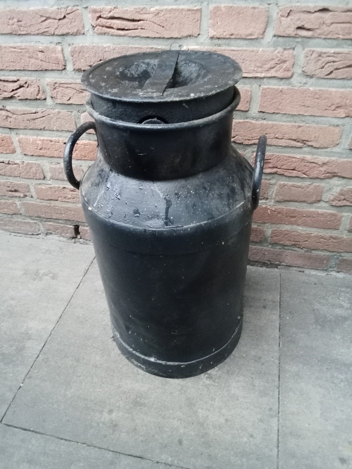 Antieke melkbus, zwart, decoratief, Ophalen of Verzenden