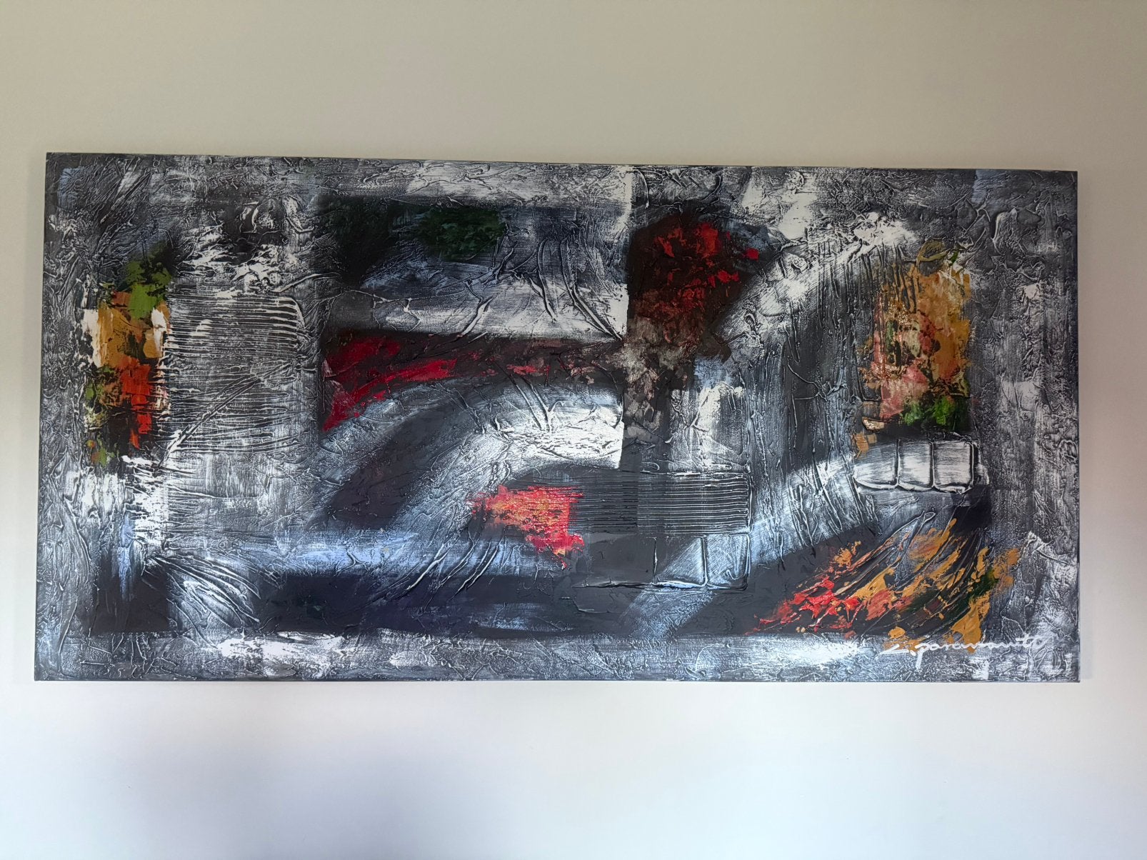 Schilderij abstract groot!, Antiek en Kunst, Ophalen of Verzenden