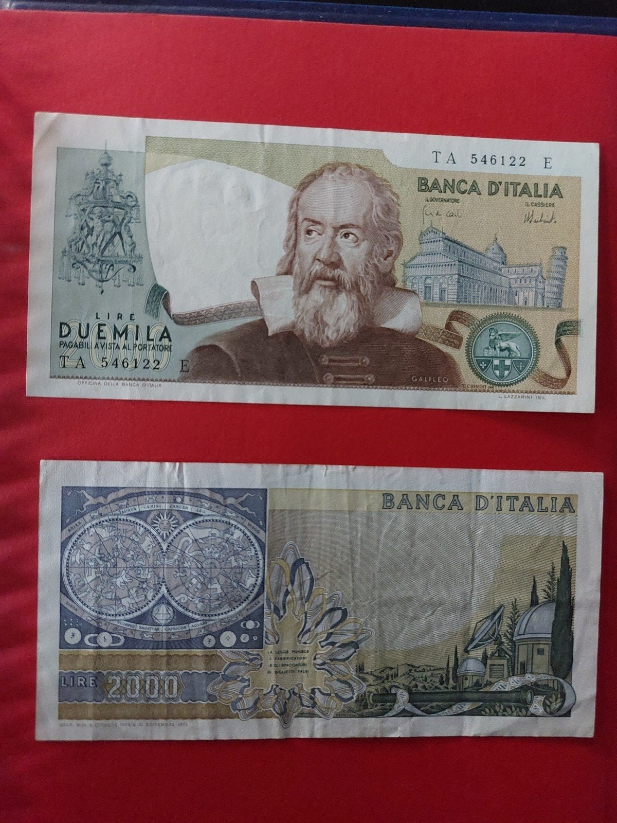 Zeldzaam Italiaans 2000 Lire biljet - Galileo Galilei, Ophalen of Verzenden, Italië, Los biljet