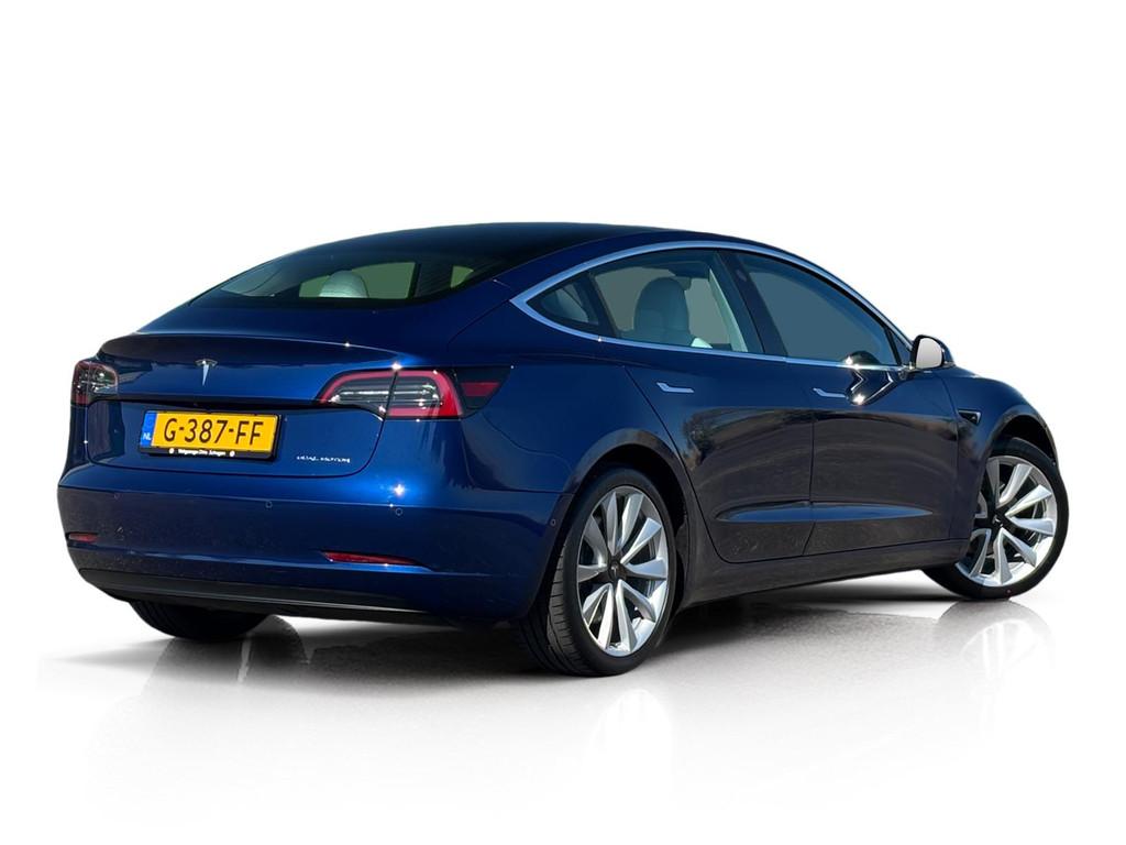 Tesla Model 3 Long Range 351 PK AWD 75 kWh ✅ Pano ✅ ACC, Automaat, Stof, Blauw, Origineel Nederlands