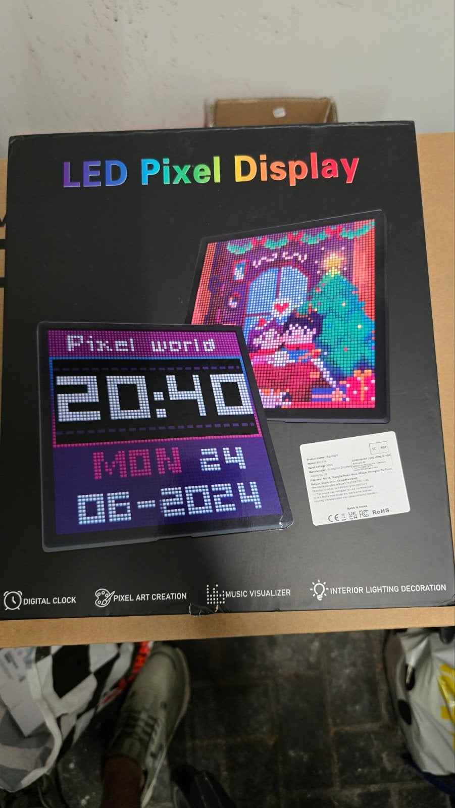 LED Pixel Display - Digitale Klok & Kunst Visualizer, Ophalen of Verzenden, Zo goed als nieuw
