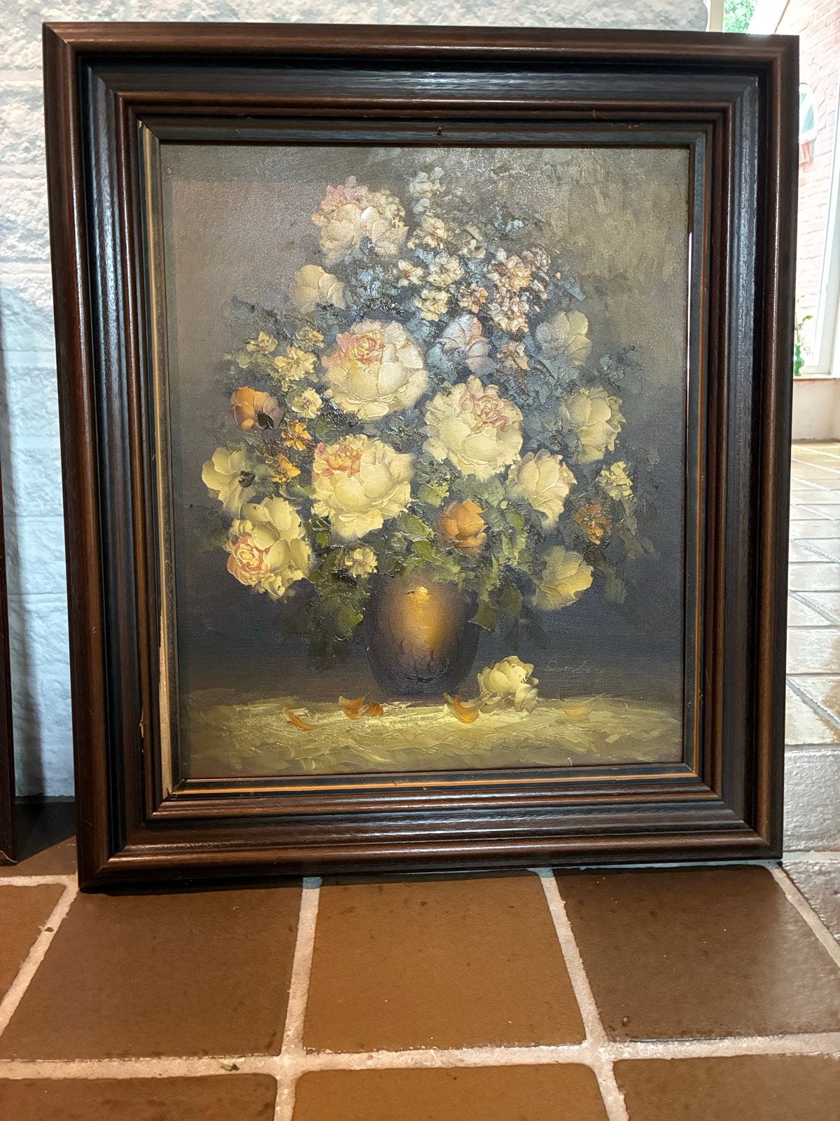 Olieverfschilderij Anton Domberg bloemen op doek, Antiek en Kunst, Bloemen, Doek, Ophalen of Verzenden, Olieverf