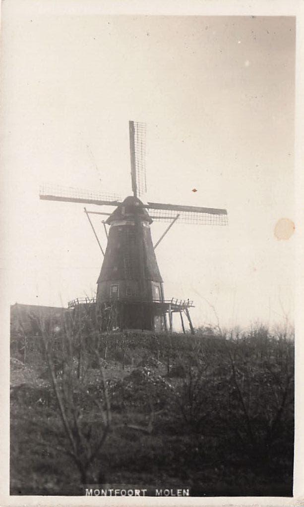 AM132 Fotokaart Montfoort molen type vd List Bromo jaren 30, Verzamelen, Ansichtkaarten | Nederland, Verzenden, 1920 tot 1940