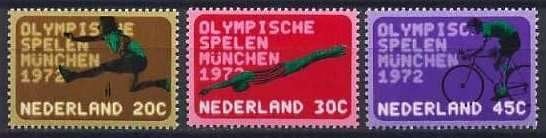 Nederland NVPH nr 1012/4 postfris Olympische Spelen 1972, Ophalen of Verzenden, Na 1940, Postfris
