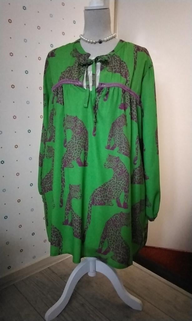 Nieuw,  Only M,  groen-paars tuniek/ blouse , maat 50., Only M., Ophalen of Verzenden, Nieuw, Blouse of Tuniek