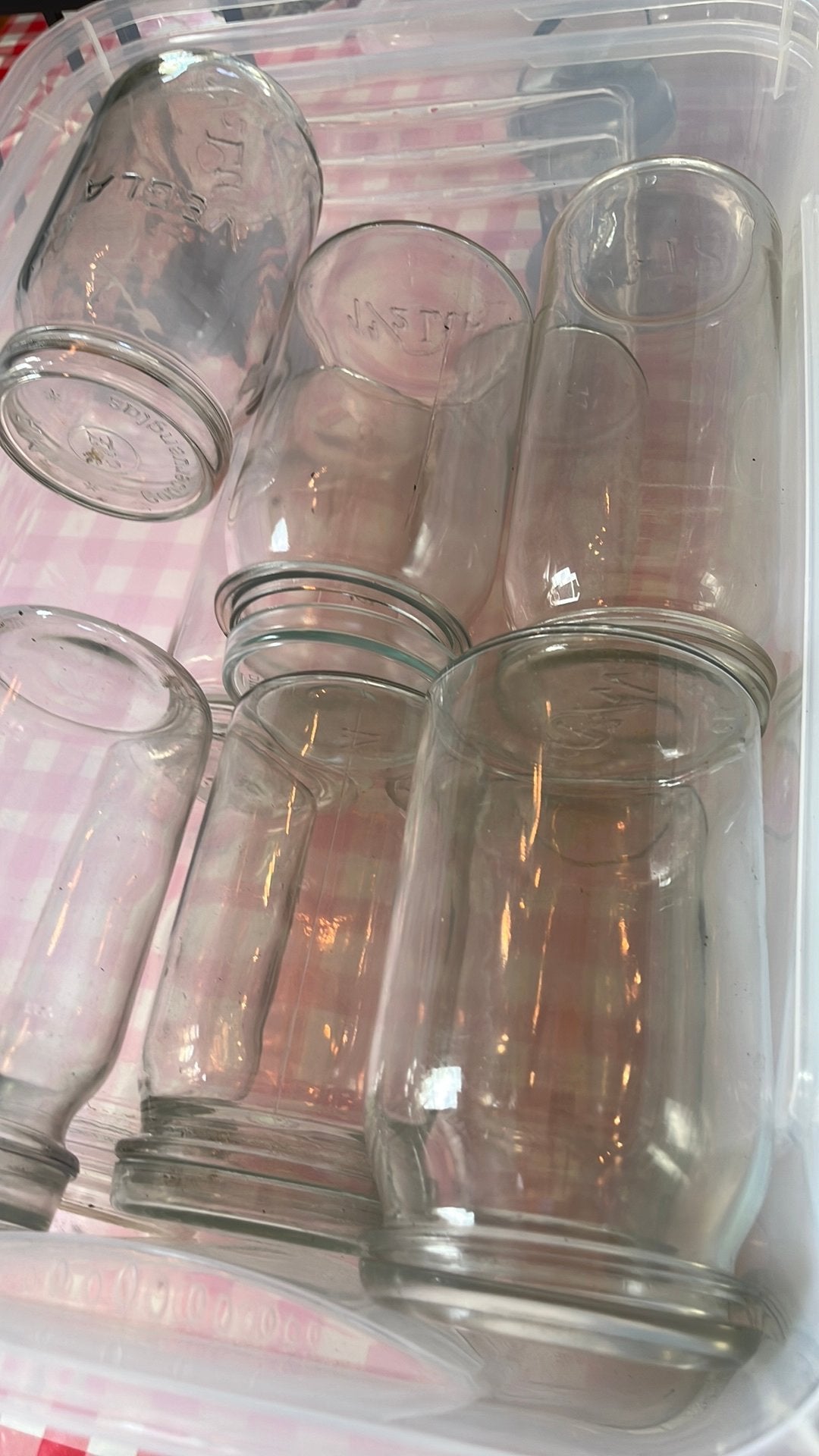 Grote partij Weckpotten vooral 1,5liter diverse soorten, Ophalen, Gebruikt, Pot, Bus of Blik, Glas