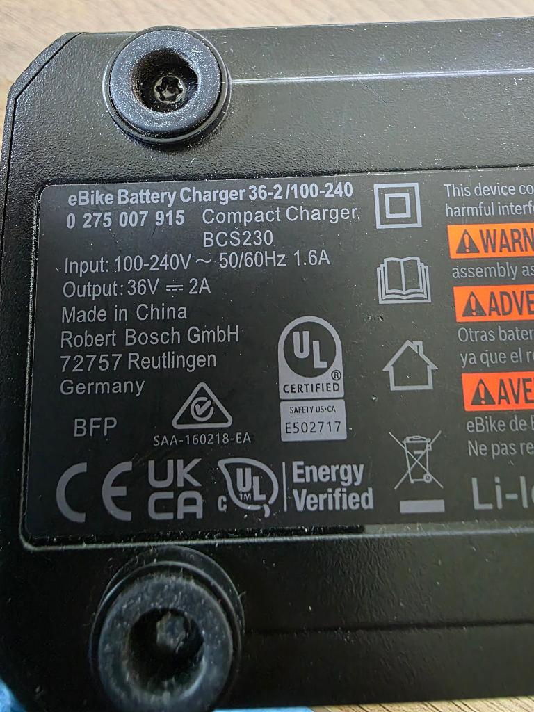 Bosch ebike Oplader | 2A | EU (BCS230), Ophalen of Verzenden, Gebruikt