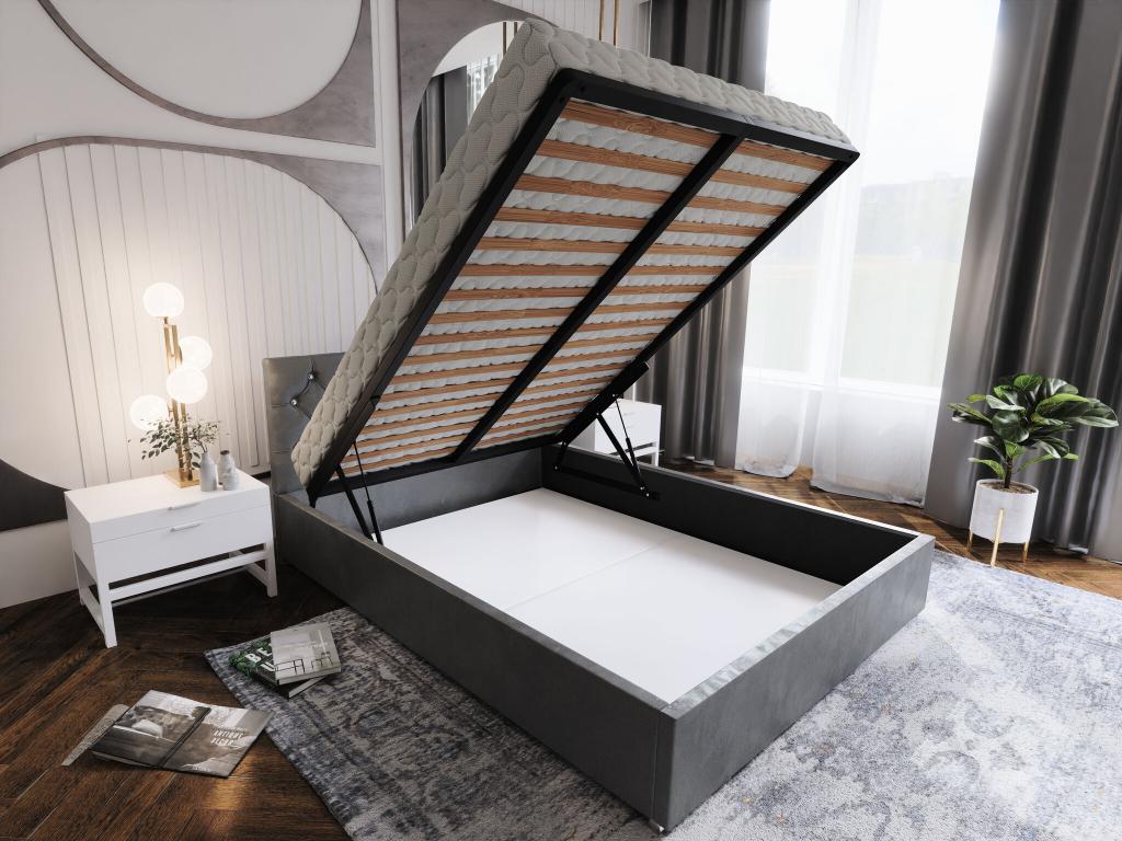 OP=OP Bed met Opbergruimte 160 x 200 - Skai Wit - Konrad, Huis en Inrichting, Slaapkamer | Bedden, Wit, Ophalen of Verzenden, 200 cm