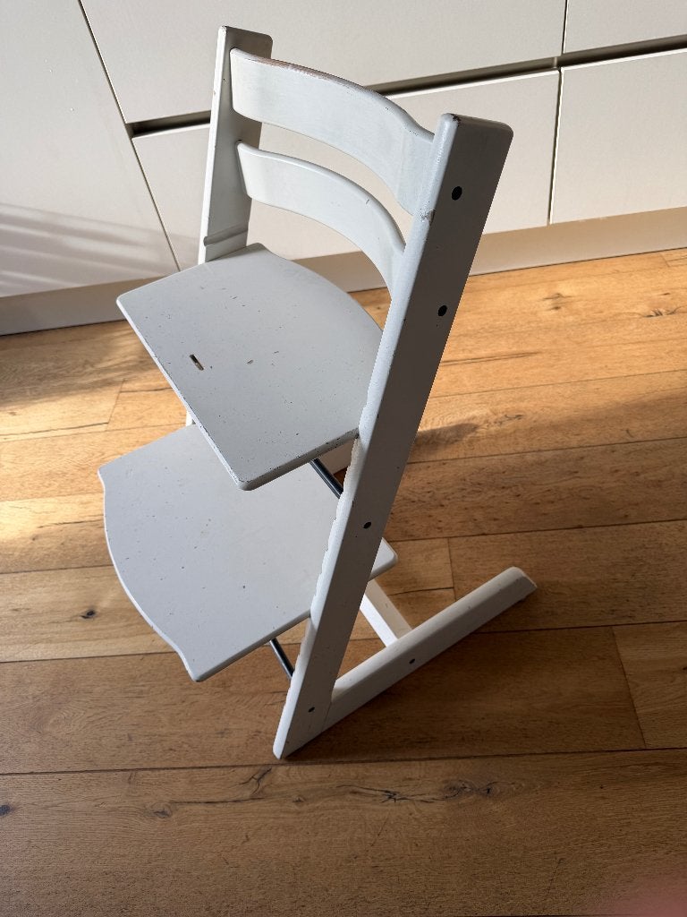 Stokke TrippTrapp stoel wit, Ophalen, Gebruikt, Meegroeistoel