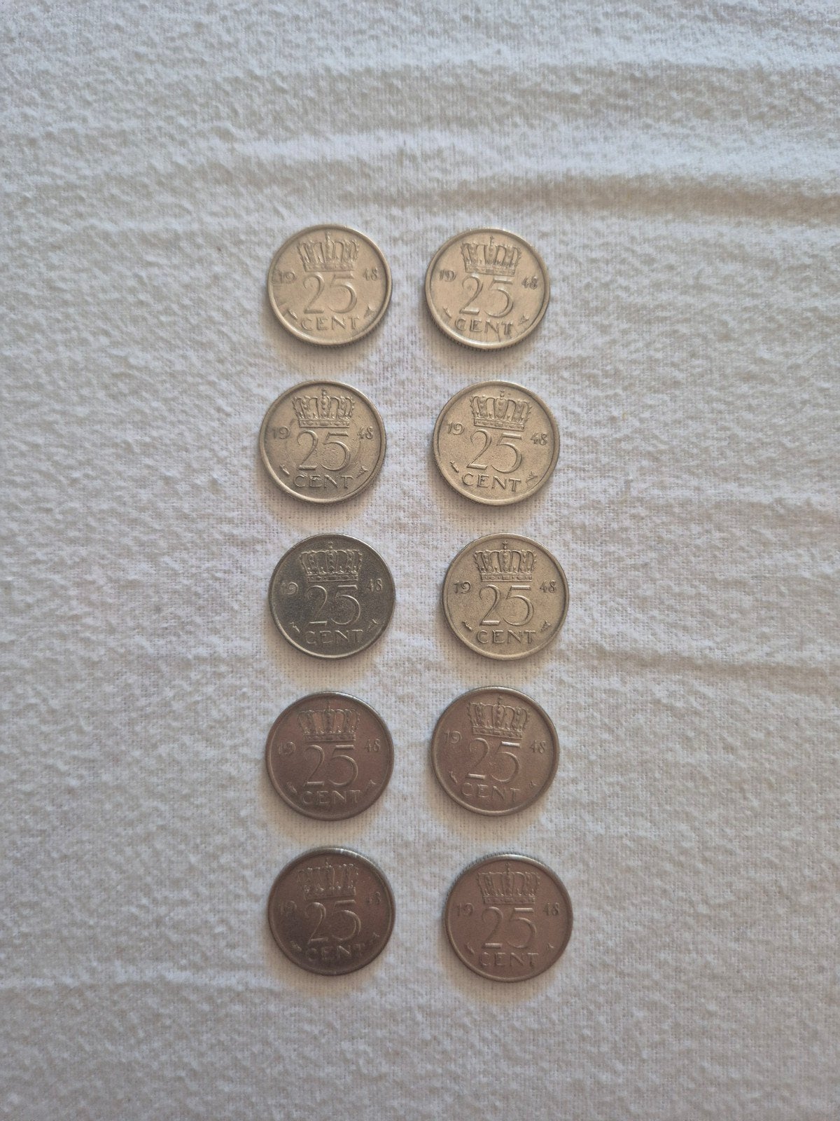 10 kwartjes, Wilhelmina 1948, Postzegels en Munten, Munten | Nederland, Ophalen of Verzenden, Koningin Wilhelmina, 25 cent, Setje
