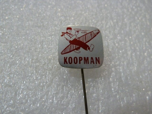 Vintage Koopman Speldje - Vliegende Man, Verzamelen, Ophalen of Verzenden, Gebruikt, Overige onderwerpen, Speldje of Pin
