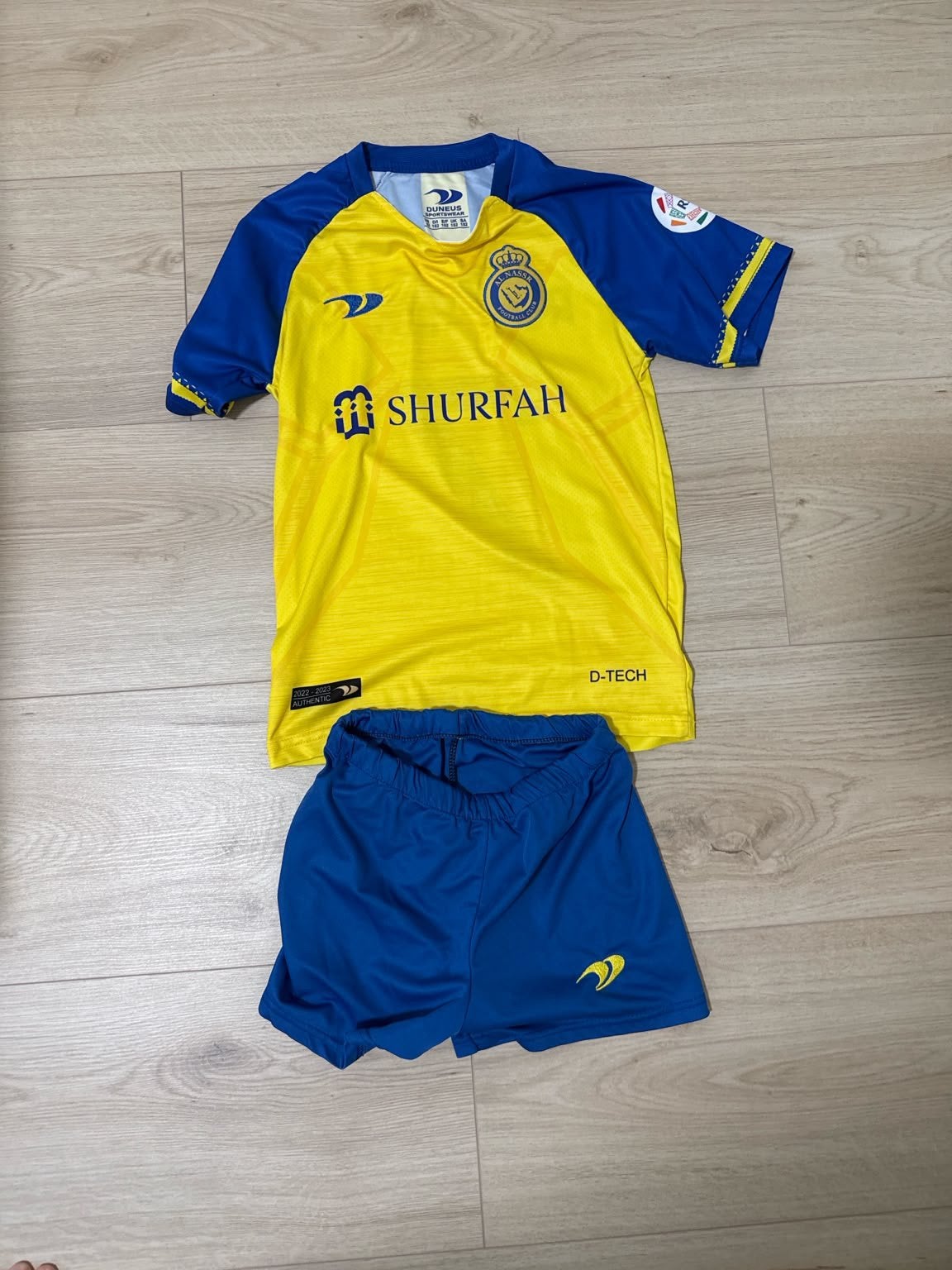 Al Nassr Ronaldo voetbalshirt en short, Maat XS of kleiner, Ophalen of Verzenden, Gebruikt, Shirt