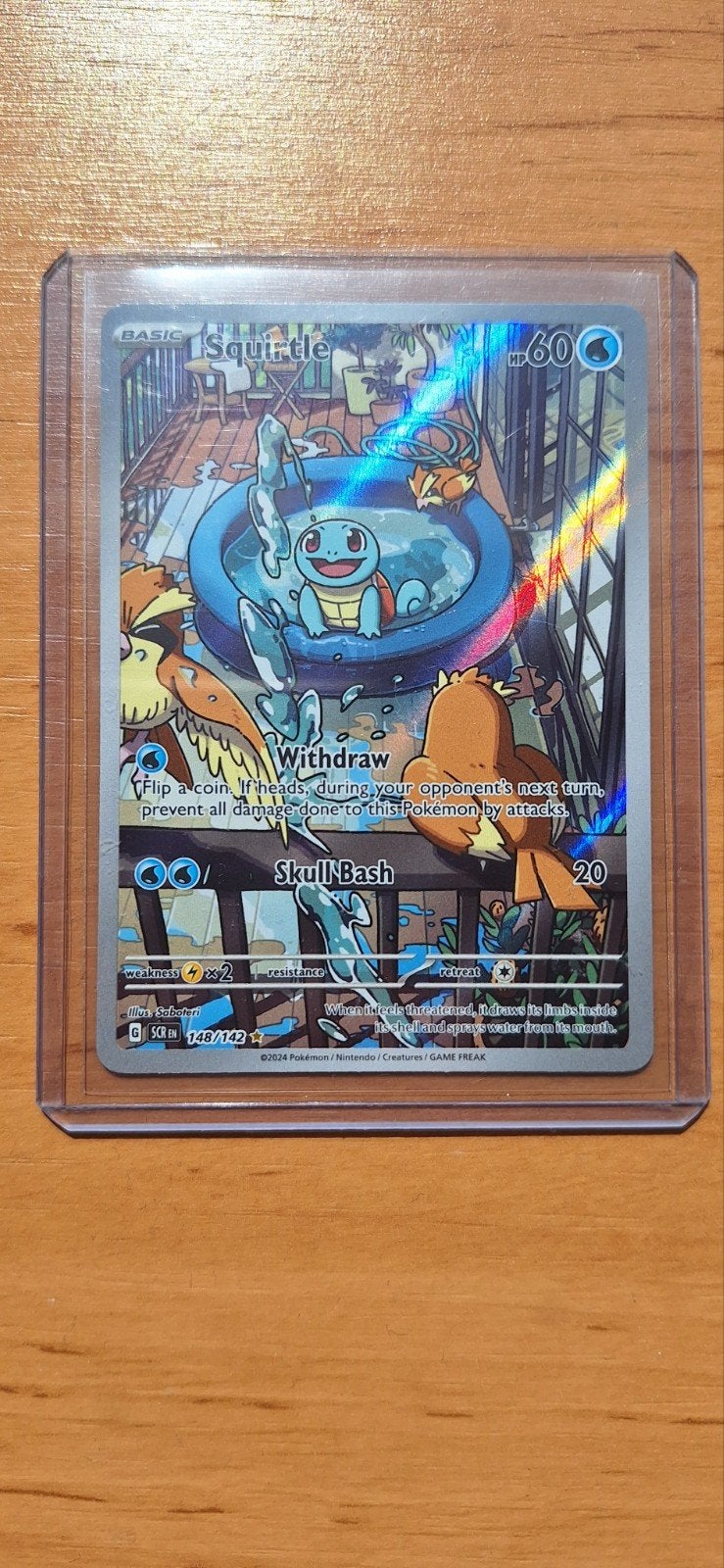 Squirtle Stellar Crown Set Illustration Rare 148/142, Hobby en Vrije tijd, Verzamelkaartspellen | Pokémon, Ophalen of Verzenden