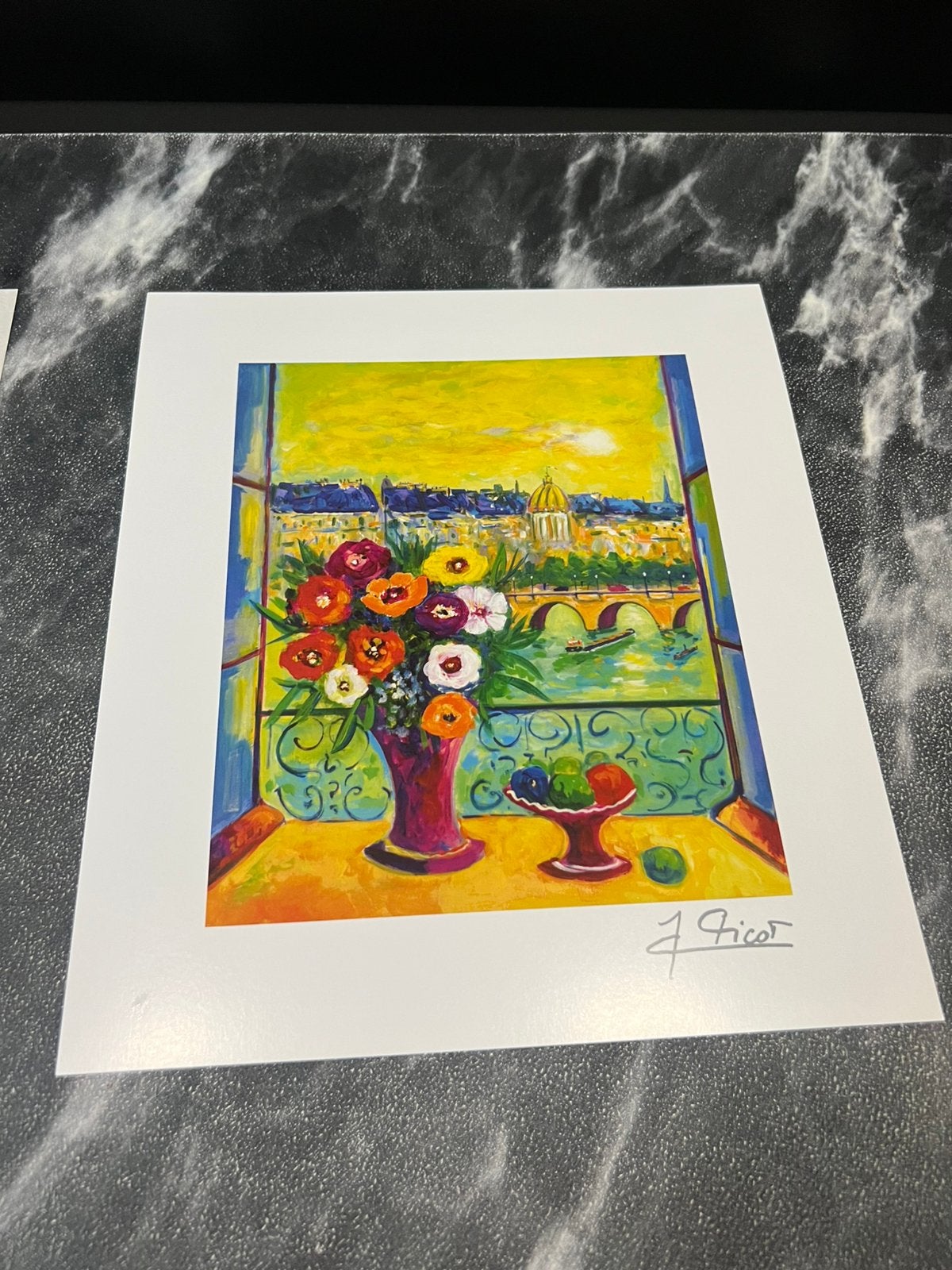 Lithograph Jean-Claude Picot La Fenetre Ouverte, Ophalen of Verzenden