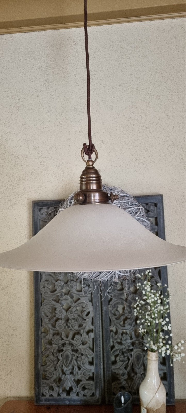 Hanglamp.., Gebruikt, Klassiek, Verstelbaar, Glas, E27 (groot)