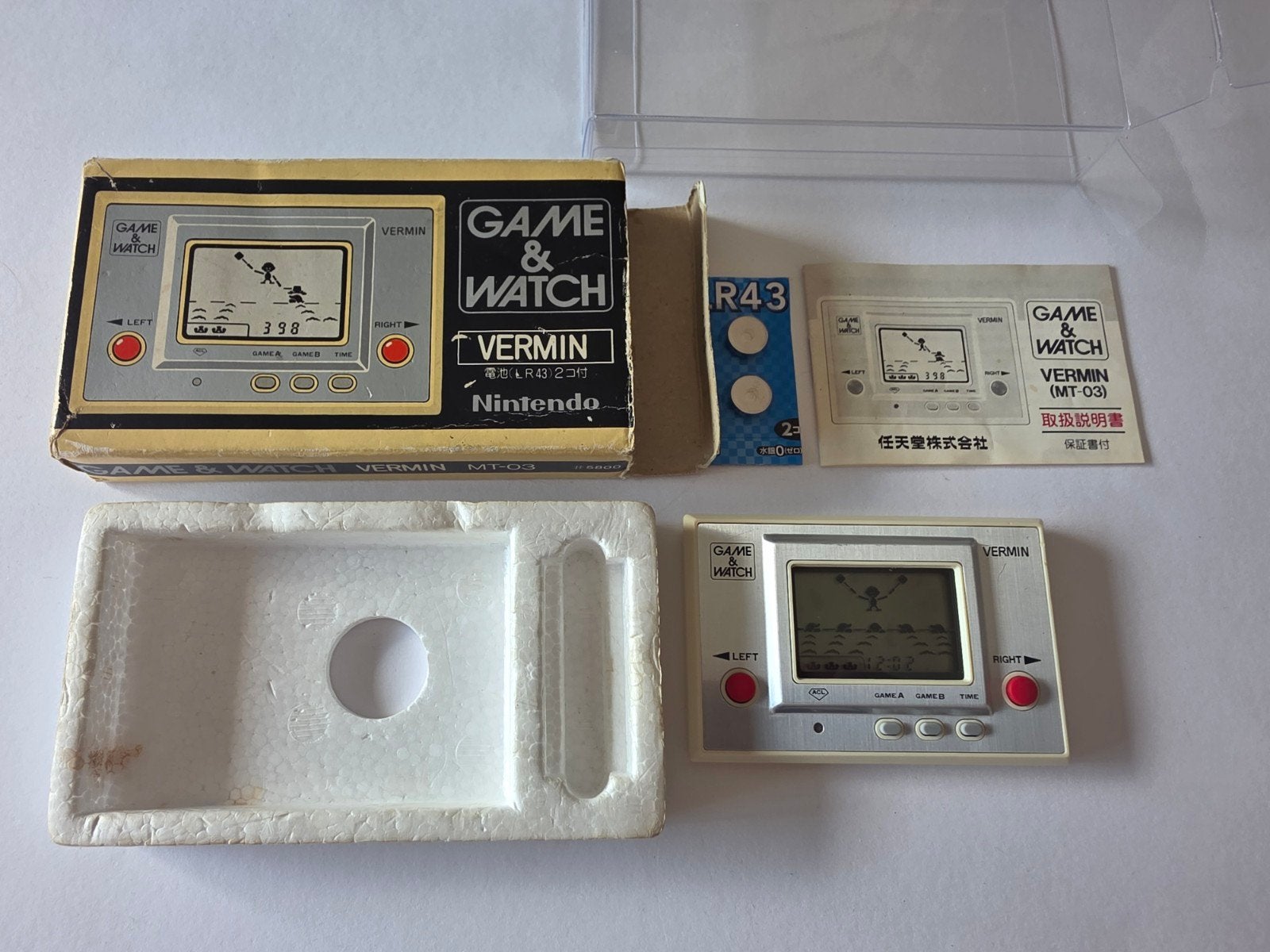 Nintendo Game & Watch Vermin (MT-03) met doos en handleiding, Ophalen of Verzenden, Nintendo, Gebruikt