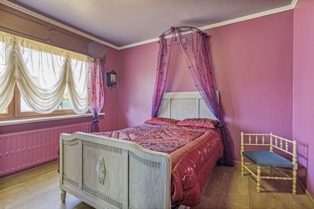 Bed met lattenbodem, kleerkast en toebehoren, Ophalen, Gebruikt, Overige kleuren, Vintage