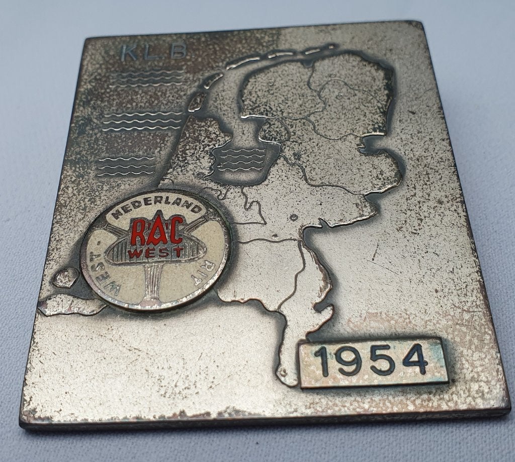 RAC West Nederland Rit gedenkplaquette uit 1954, Verzamelen, Automerken, Motoren en Formule 1, Verzenden, Gebruikt, Auto's