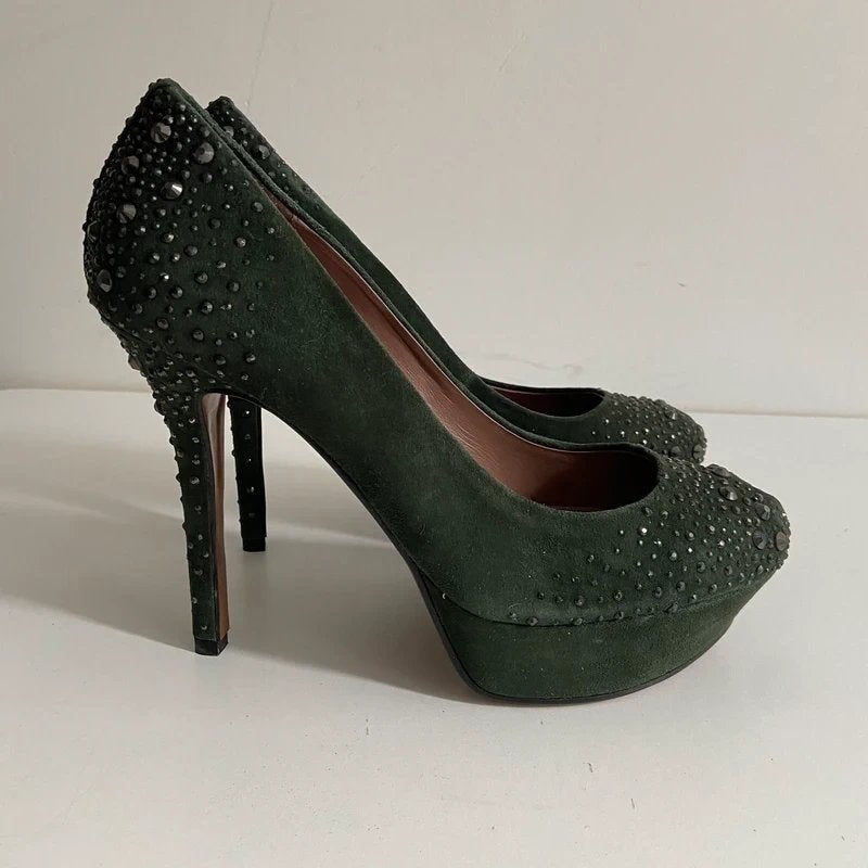 Lola Cruz | Nieuw! | Donker groene pumps met diamantjes, Kleding | Dames, Schoenen, Pumps, Ophalen of Verzenden, Nvt, Nvt