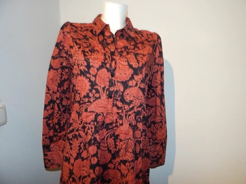 BA&SH mooie jurk in print warme tint knoopjes lijfje 2/M, Maat 38/40 (M), Overige kleuren, Verzenden, Zo goed als nieuw