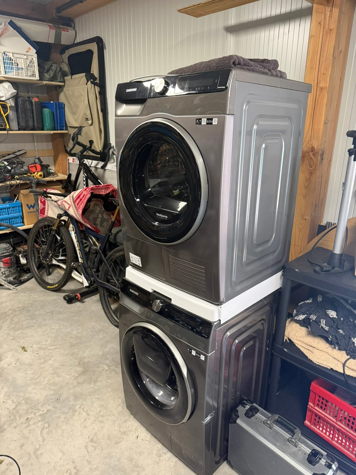 Samsung Bespoke AI Was/Droogset Graphite, Ophalen, 1200 tot 1600 toeren, 8 tot 10 kg, Zo goed als nieuw
