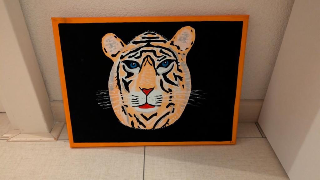 Schilderij tijger, Ophalen
