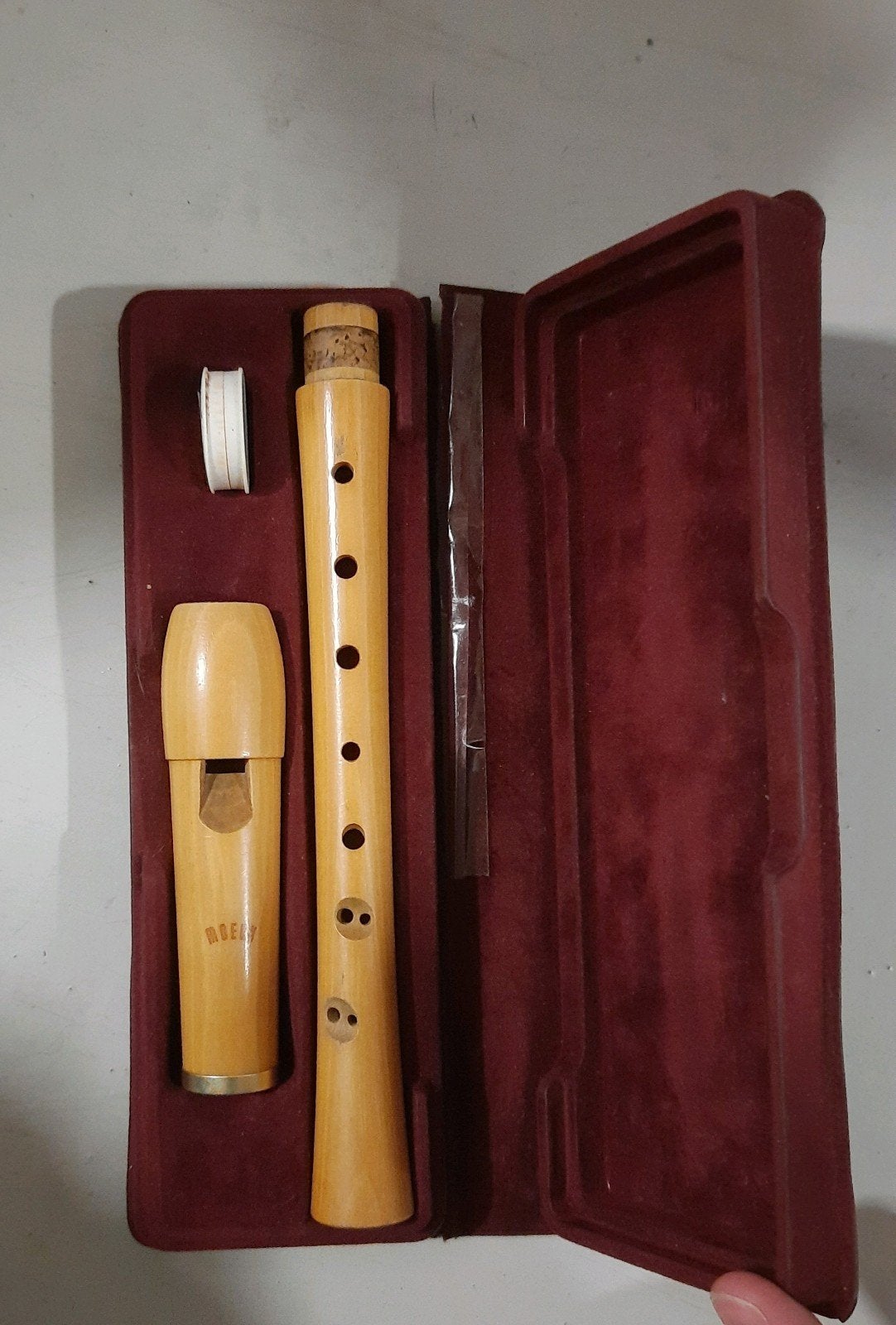 Mooie Moeck Blokfluit met etui en vaseline potje, Ophalen of Verzenden, Gebruikt, Sopraan of Sopranino, Met koffer, hoes of etui
